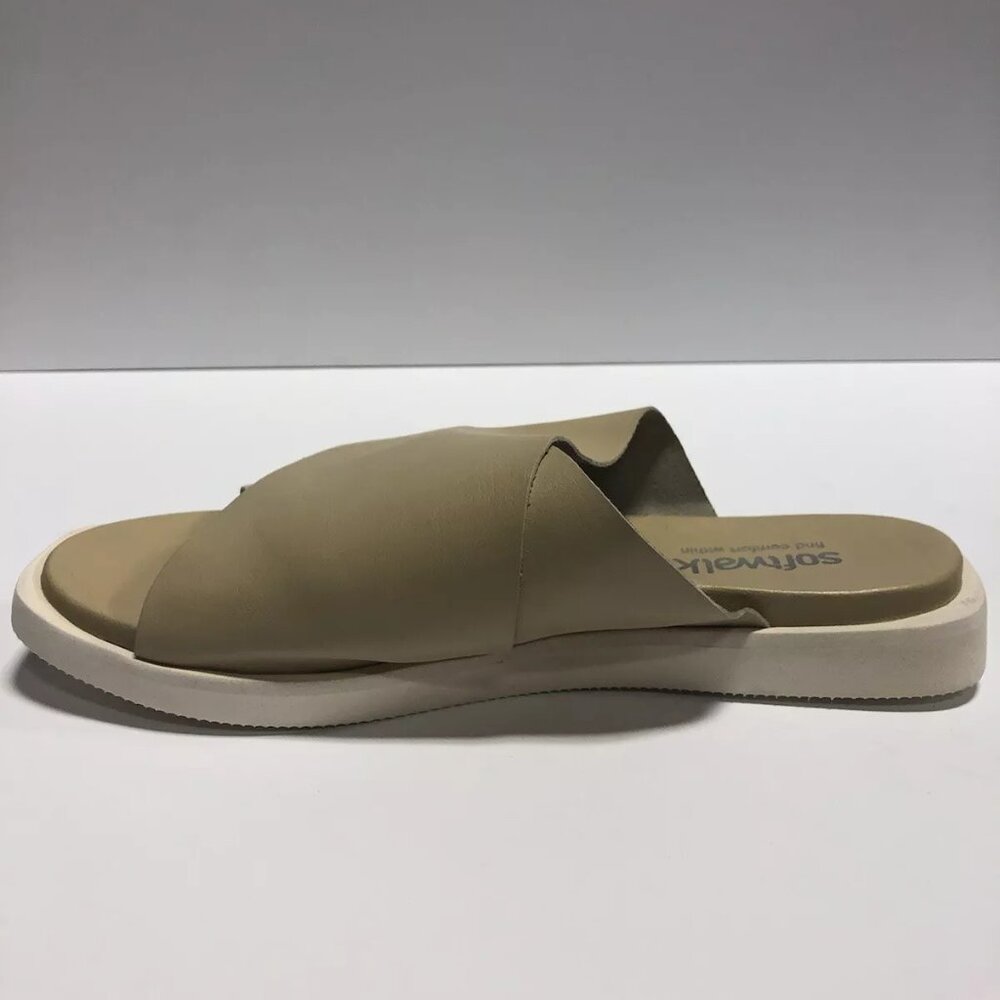 SoftWalk Women’s Kara, Ivory Slide Sandals, Size 11W